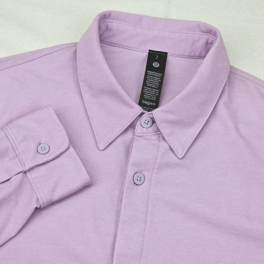 Lululemon Button Down Shirt Men's‎ Small Lilac Purple Long Sleeve Cotton Blend